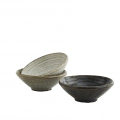 BOWLS STONEWARE LIGHT GREY BROWN 